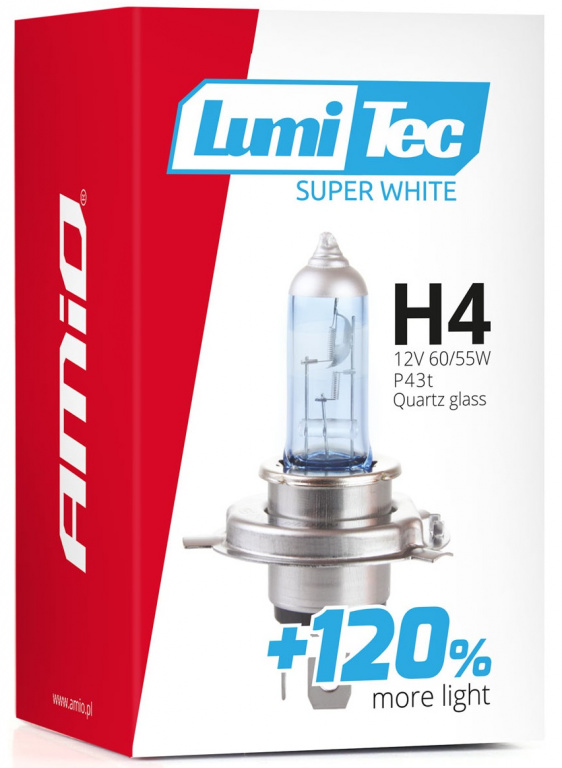 Bec Amio H4 12V 60/55W Lumitec Super White +120% 02137