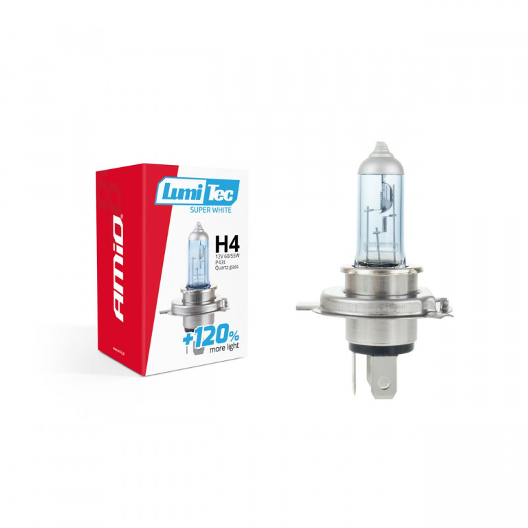 Bec Amio H4 12V 60/55W LumiTec SuperWhite +120% AVX-AM02137
