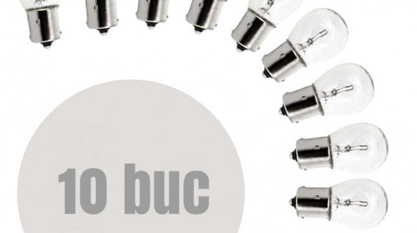 Bec auto BA15s P21W 12V, set 10 buc Kft Auto