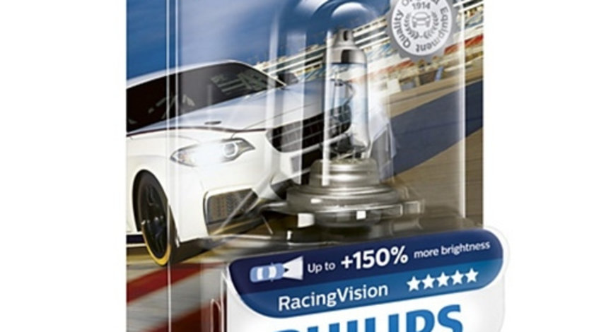 Bec auto far halogen Philips H7 RacingVision, +150%, 12V, 55W