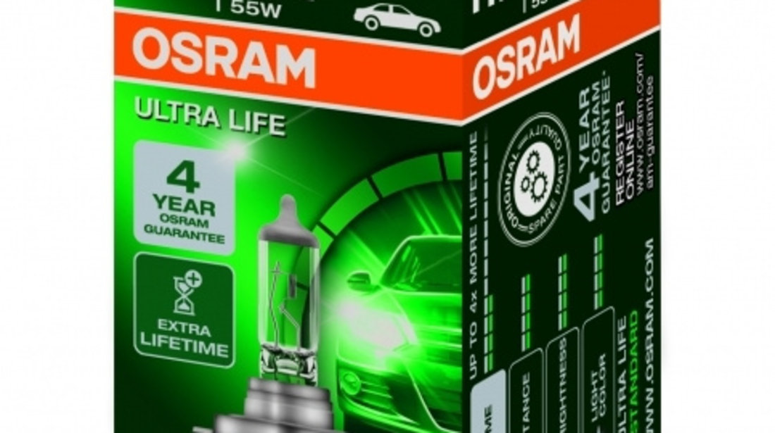 Bec Auto Halogen compatibil cu far Osram ULTRA LIFE 64210ULT H7 12V 55W 64210ULT