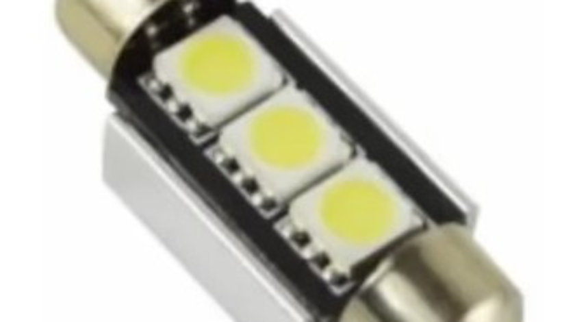 Bec Auto Led Sofit 11 X 39 5050 Cu 3 SMD Alb 12V CanBus JSUN41 090221-9