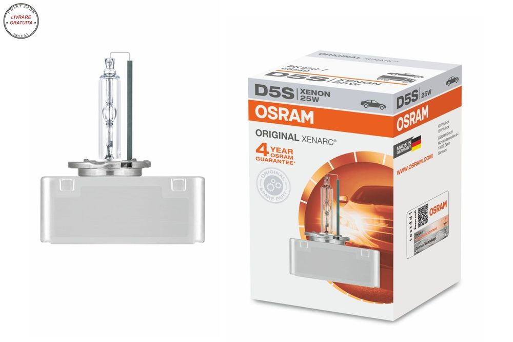 Bec Auto Xenon OSRAM XENARC ORIGINAL D5S 66540 25W 4400K- livrare gratuita
