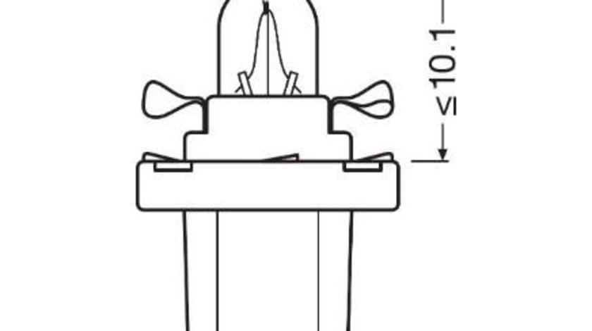 Bec bord b8.5d soclu negru 12v 1.2w set 10 buc osram UNIVERSAL Universal #6 2721MF