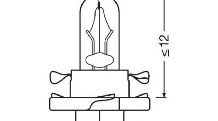 Bec bord bx8.4d soclu bej 12v 1.5w set 10 buc osram UNIVERSAL Universal #6 2452MFX6