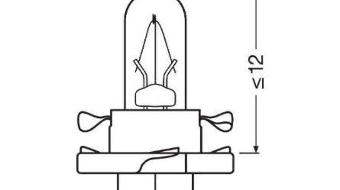 Bec bord bx8.4d soclu negru 12v 1.2w set 10 buc osram UNIVERSAL Universal #6 2351MFX6