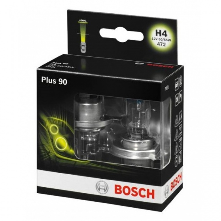 Bec Bosch H4 P43T 12V 60/55W Plus 90 Set 2 Buc 1 987 301 074