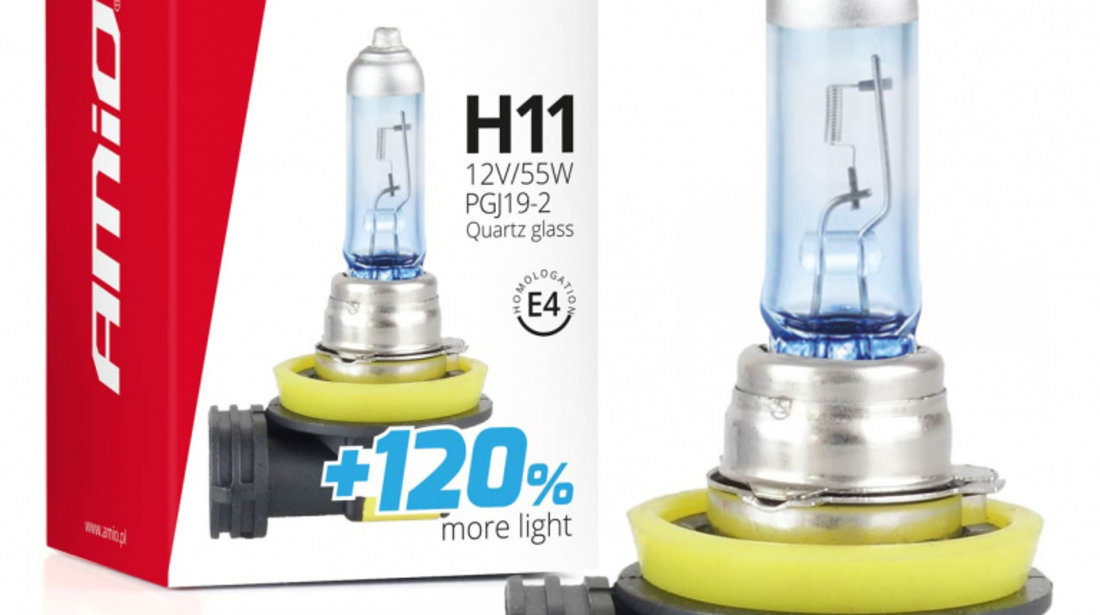 Bec Cu Halogen H11 12v 55w Lumitec Super White +120% Amio 02139