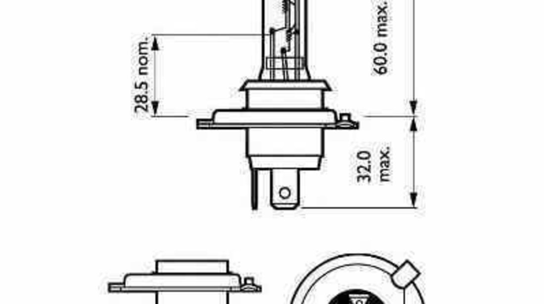 Bec, far faza lunga AUDI 80 (8C, B4) Producator PHILIPS 12342LLECOS2