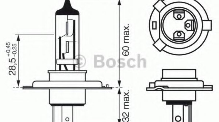 Bec, far faza lunga AUDI A3 (8L1) (1996 - 2003) BOSCH 1 987 302 048 piesa NOUA