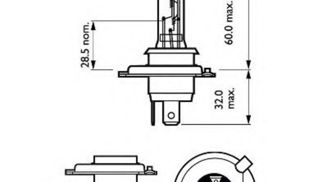 Bec, far faza lunga CHEVROLET AVEO Limuzina (T250, T255) (2005 - 2016) PHILIPS 12342VPS2 piesa NOUA