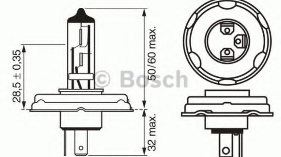 Bec, far faza lunga FIAT DUCATO platou / sasiu (290) (1989 - 1994) BOSCH 1 987 302 021 piesa NOUA