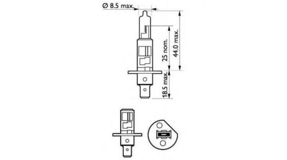 Bec far faza lunga h1 Citroen BERLINGO (B9) 2008-2016 #2 12258LLECOC1