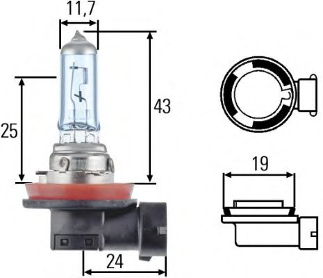 Bec, far faza lunga SEAT LEON (5F1) (2012 - 2016) HELLA 8GH 008 356-121 piesa NOUA