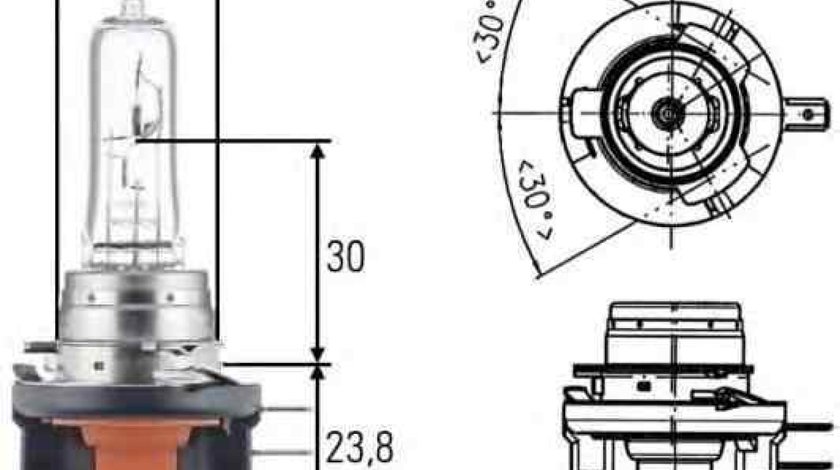 Bec far faza lunga SKODA RAPID NH3 HELLA 8GJ 168 119-001
