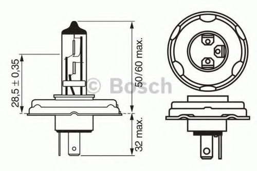 Bec, far faza lunga VW LT II bus (2DB, 2DE, 2DK) (1996 - 2006) BOSCH 1 987 302 021 piesa NOUA