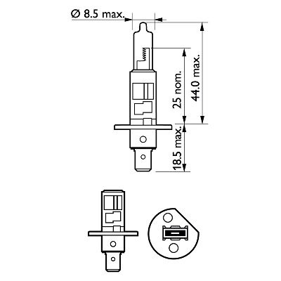 BEC FAR H1 55W 12V VISION (cutie) PHILIPS 12258PRC1 PHILIPS