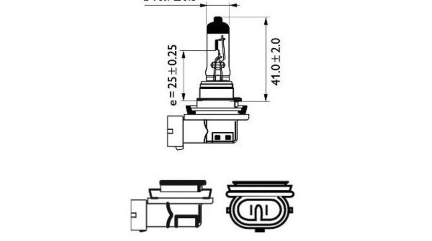 Bec far h11 12v 55w vision (blister) philips UNIVERSAL Universal #6 12362PRB1