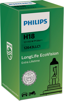 BEC FAR H18 65W 12V LONG LIFE ECOVISION (cutie) PHILIPS 12643LLC1 PHILIPS