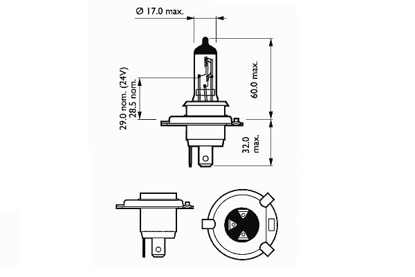 BEC FAR H4 12V 60/55W P43T BASIC SCT 202792 SCT