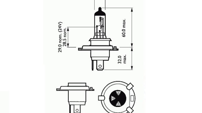 Bec Far H4 12v 60/55w P43t Basic Sct 202792