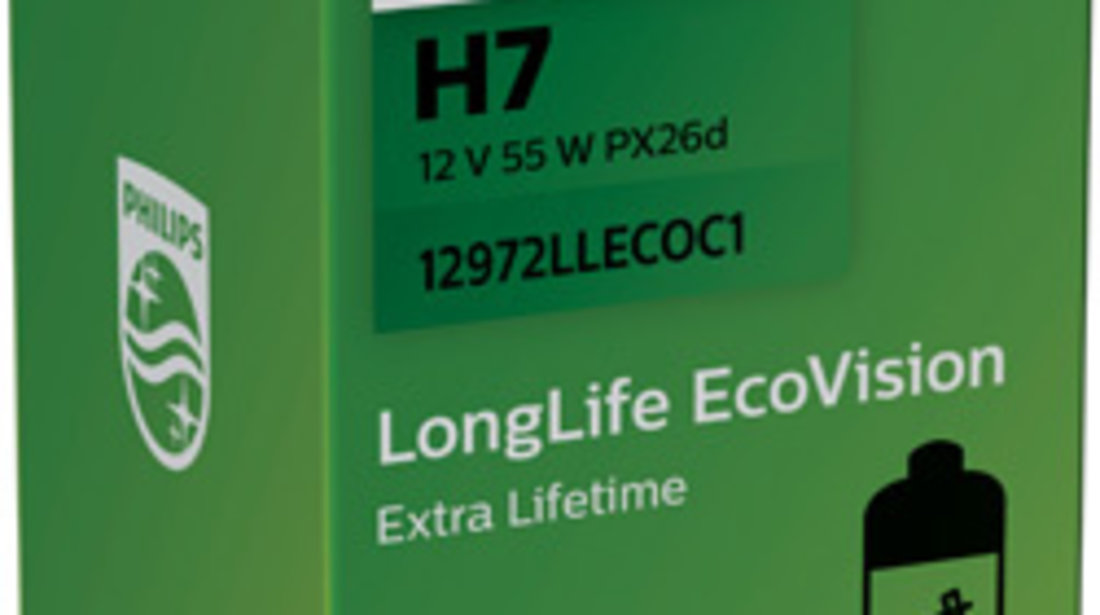 Bec Far H7 55w 12v Longer Life Ecovision (cutie) Philips 12972LLECOC1