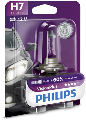 BEC FAR H7 55W 12V VISION PLUS PHILIPS 12972VPB1 PHILIPS
