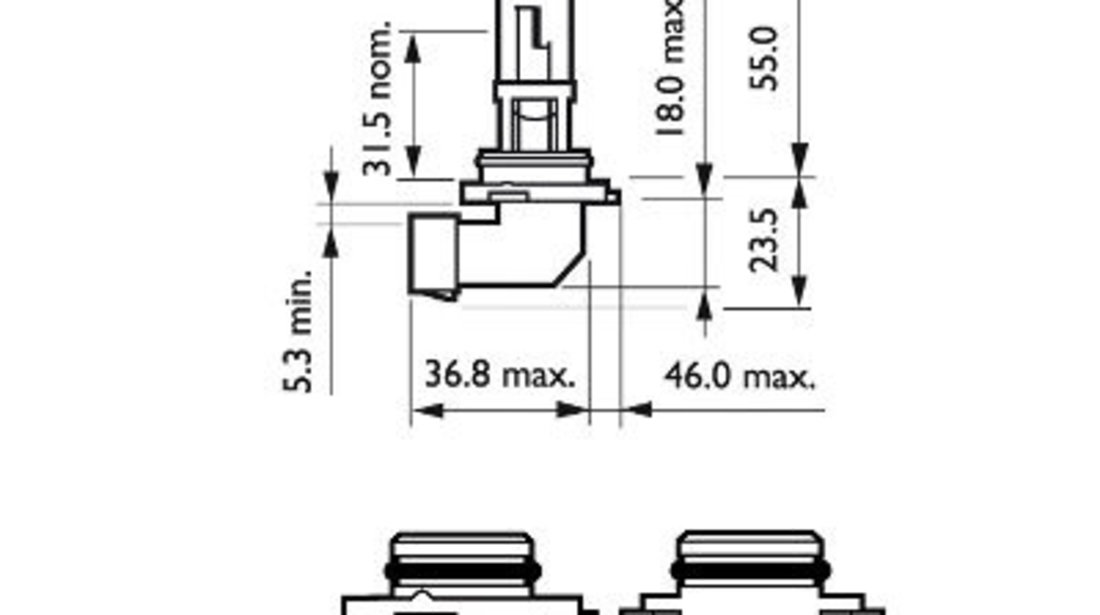 Bec Far Hb4 12v P22d 51w (blister) Vision Philips 9006PRB1