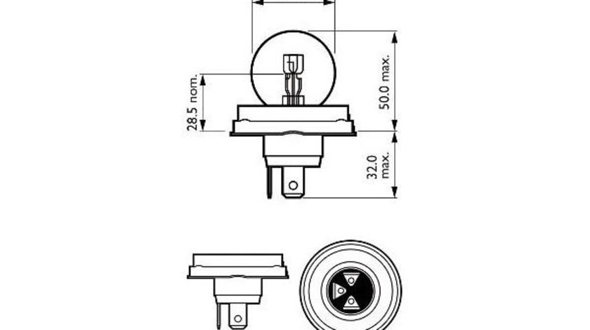 Bec far r2 12v 45/40w vision (cutie) philips UNIVERSAL Universal #6 12620C1