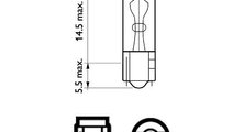 BEC FARA SOCLU W1.2W 12V SET 10 buc PHILIPS 12516C...