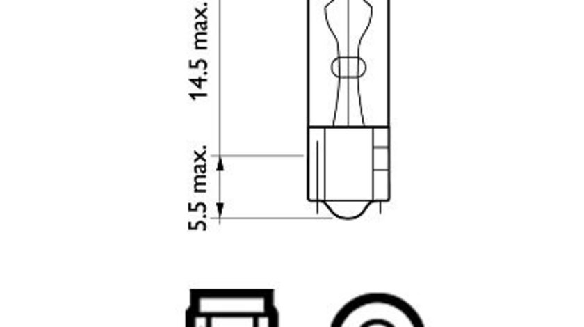 BEC FARA SOCLU W1.2W 12V SET 10 buc PHILIPS 12516CP PHILIPS