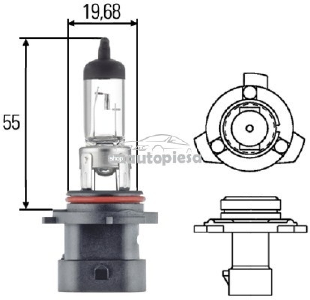 Bec Hella HB4A 12V 51W 8GH 005 636-201 piesa NOUA