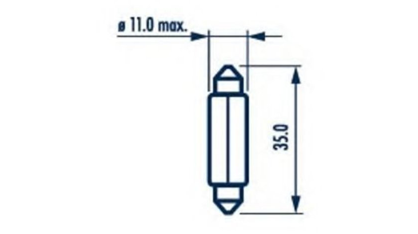 Bec, iluminare numar circulatie MERCEDES VARIO cabina cu motor (1996 - 2016) NARVA 17136 piesa NOUA