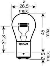 Bec, lampa frana / lampa spate LAND ROVER FREELANDER 2 (LF, FA) (2006 - 2014) OSRAM 7538LDR piesa NO...