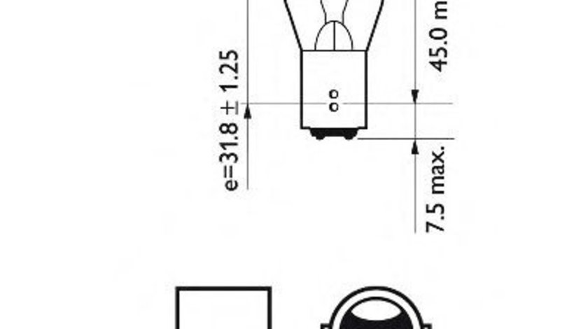 Bec, lampa frana / lampa spate SAAB 9-3 Cabriolet (YS3F) (2003 - 2016) PHILIPS 12495CP piesa NOUA