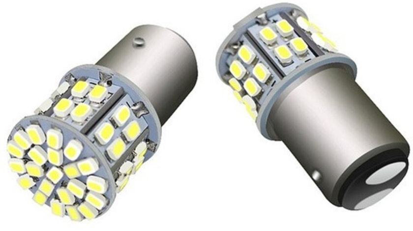 Bec Led Cu Doua Faze 50SMD Lumina Alba 24V BAY15D 180321-11