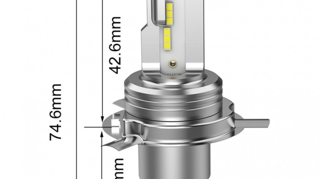 Bec Led H4 Pentru Far Moto, Atv, Scuter, Putere 18W, Luminozitate 1600 Lm, 12V MT2A-H4 232083