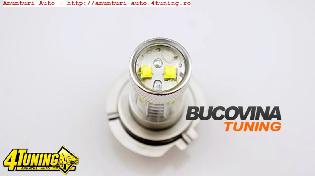 BEC LED H7 ROSU CREE - 80 WATTS - 149 LEI