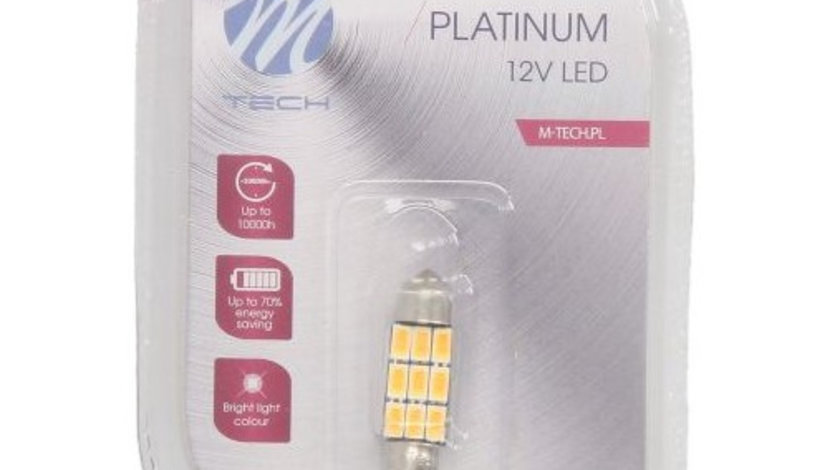 Bec Led M-Tech C5W 12V SV8,5 Alb Cald TULB815WW-01B