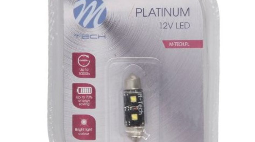 Bec Led M-Tech C5W 12V SV8,5 Alb Rece TULB813W-01B