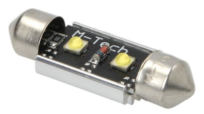 Bec Led M-Tech C5W 12V SV8,5 Alb Rece TULB813W-01B