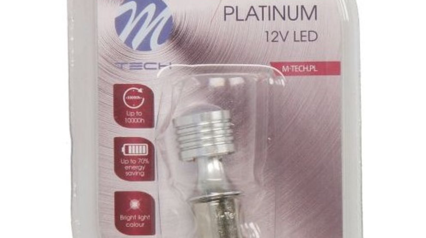 Bec Led M-Tech P21/5W 36V BAY15D Platinum Alb Rece TULB812W-01B