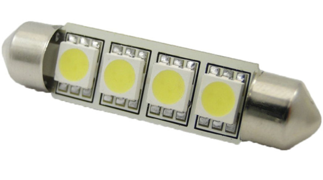 Bec Led Sofit 42MM 4 SMD 5050 12V Rosu Cod PT72 130618-12