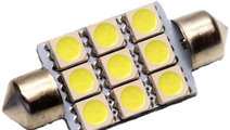 Bec Led Sofit 42MM 9 SMD 5050 12V Alba Cod PT77 13...