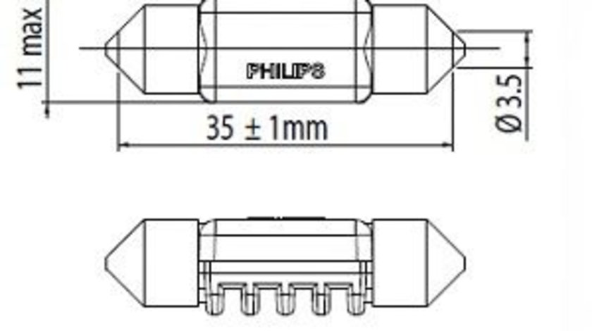 Bec, lumini interioare ALFA ROMEO GT (937) (2003 - 2010) PHILIPS 128584000KX1 piesa NOUA