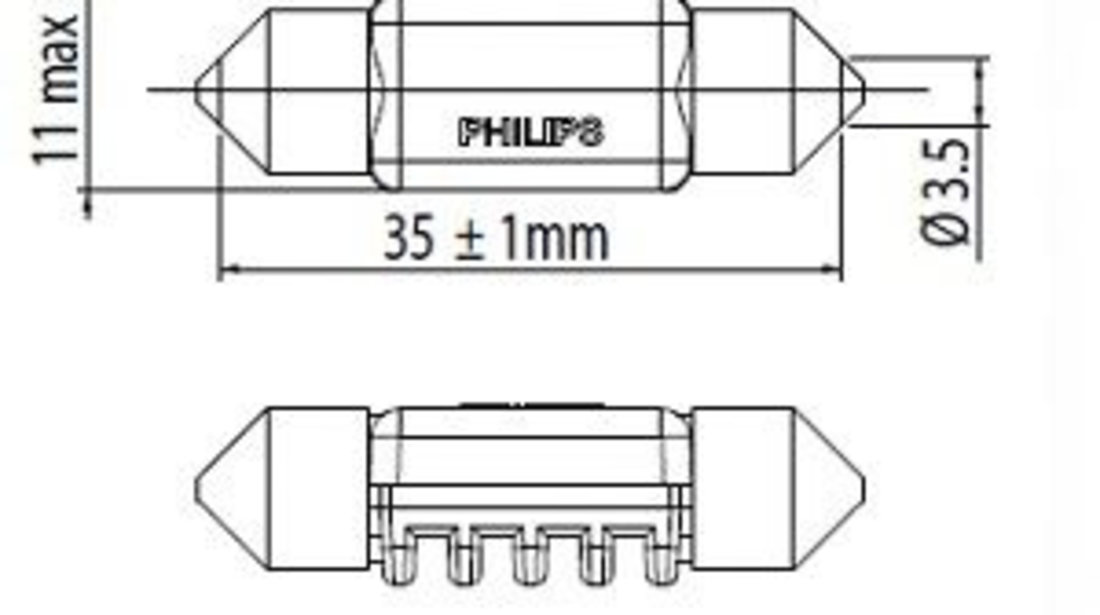 Bec, lumini interioare AUDI A4 Allroad (8KH, B8) (2009 - 2016) PHILIPS 128584000KX1 piesa NOUA