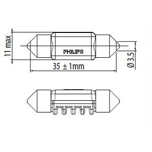 Bec, lumini interioare DACIA LOGAN Pick-up (US) (2008 - 2016) PHILIPS 128584000KX1 piesa NOUA