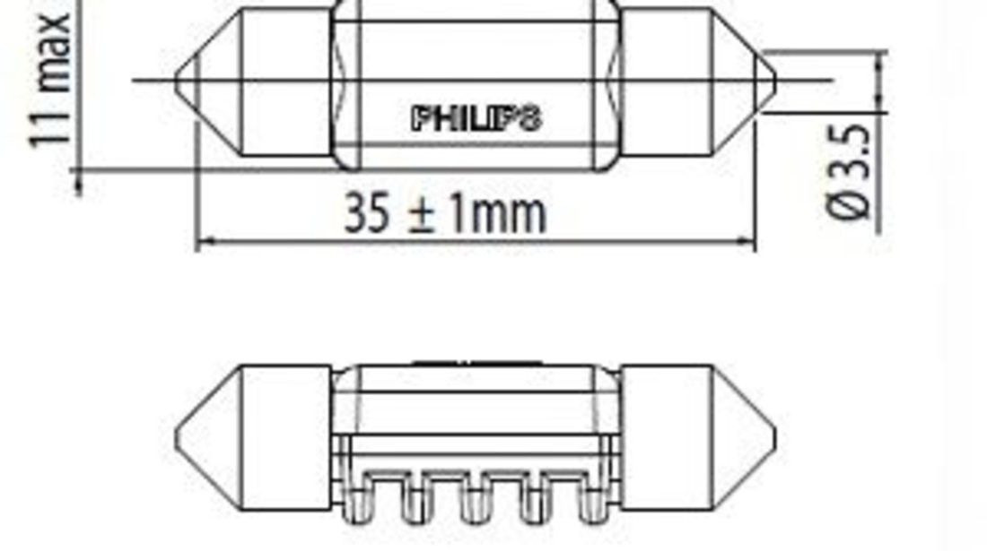 Bec, lumini interioare HYUNDAI ACCENT III limuzina (MC) (2005 - 2010) PHILIPS 128584000KX1 piesa NOUA