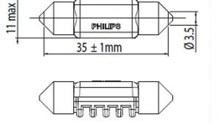Bec, lumini interioare RENAULT SCENIC II (JM0/1) (2003 - 2009) PHILIPS 128584000KX1 piesa NOUA
