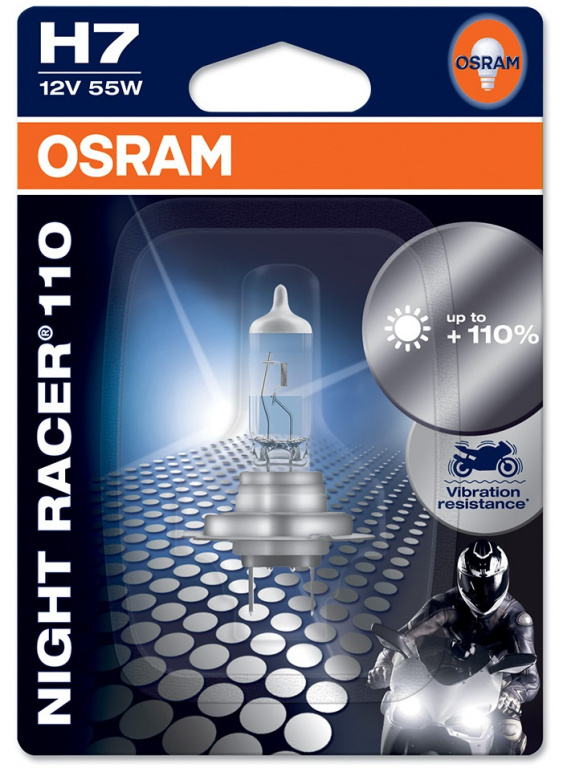 Bec Moto Osram H7 12V 55W Night Racer 110 +110% 64210NR1-01B